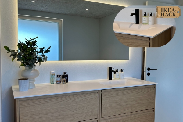 Villa Soll's IKEA Hack som gik viralt - Corian bordplade i Glacier White